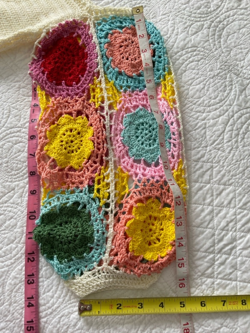 Spell Crochet Set Let the Sunshine In Maxi Skirt and Crop Top Cream Rainbow S - Picture 13 of 17